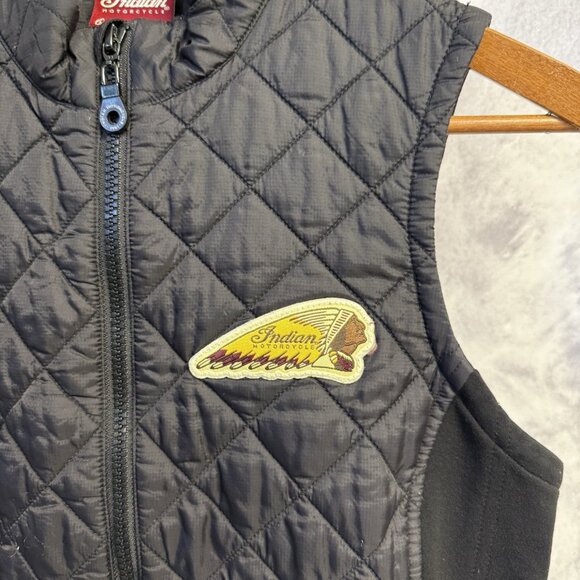 Indian Motorcycle Quilted Vest Black Full Zip Womens XS Black - Picture 5 of 11